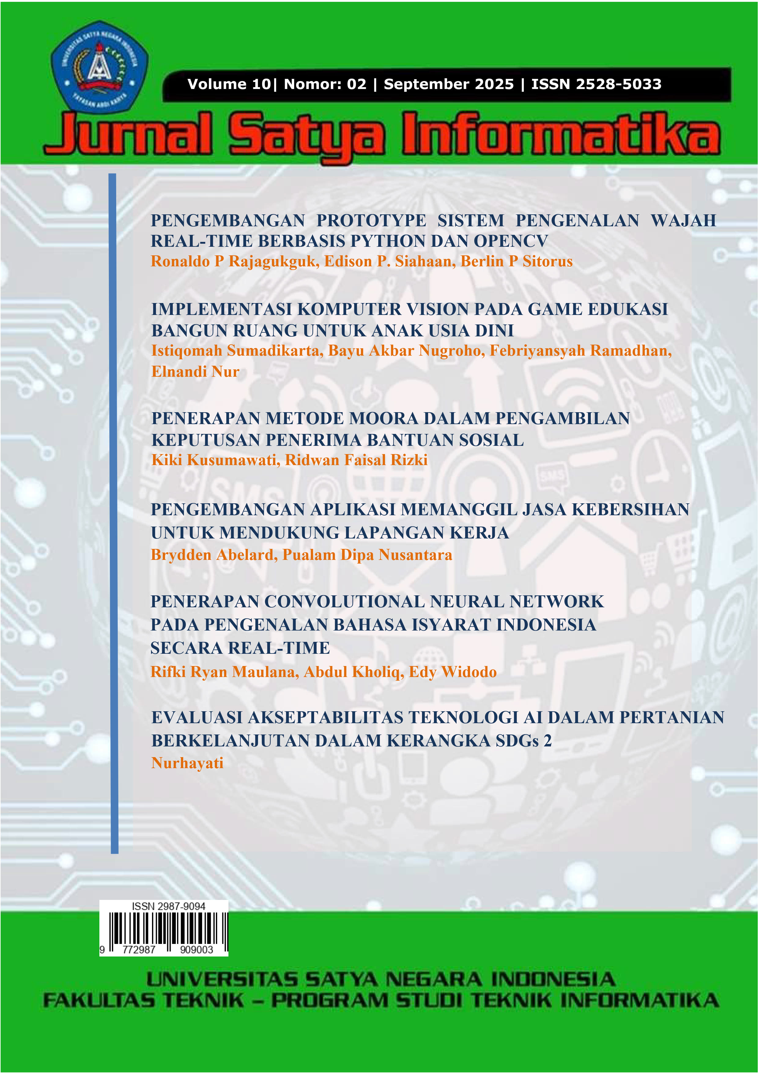 					View Vol. 10 No. 2 (2025): JURNAL SATYA INFORMATIKA
				